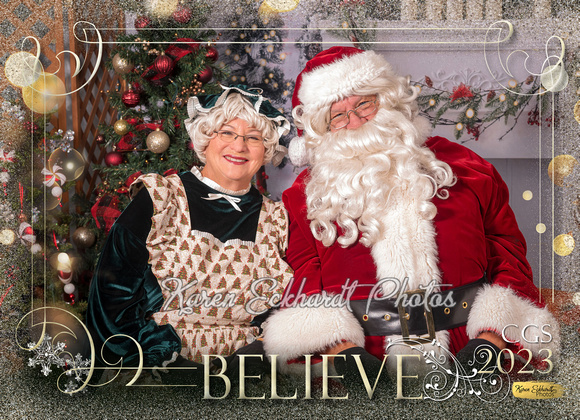 5x7 Mr & Mrs Santa Believe CGS Santa Photos 2023